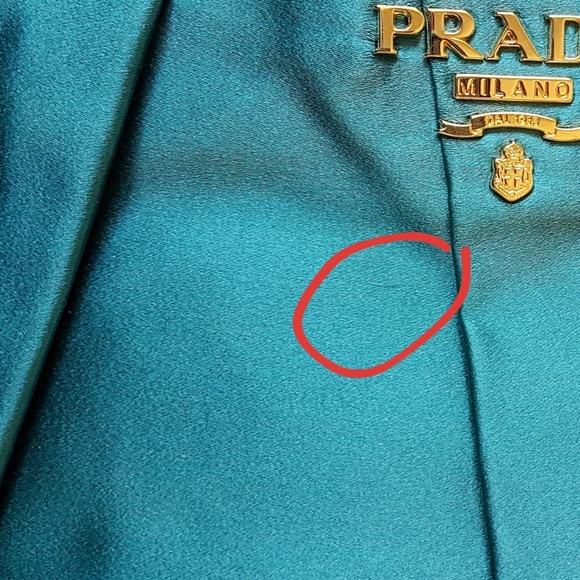 *SOLD* Prada raso satin clutch in teal - Picture 3 of 8